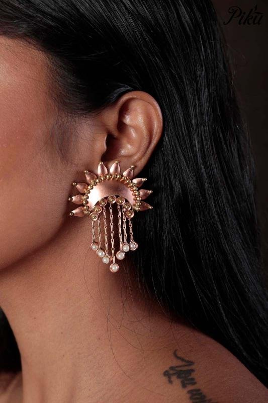 PEARL LEHER EARRINGS